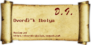 Dvorák Ibolya névjegykártya