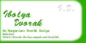 ibolya dvorak business card